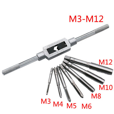 6/8Pcs Hss Schroefdraad metrički ključ za navojnu navojnu navojnu navojnu navojnu navojnu navojnu navojnu navojnu šipku M3 M4 M5 M6 m8 M8 M12 Met Verstelbare navojni navojni ključ 1/16-1/2"