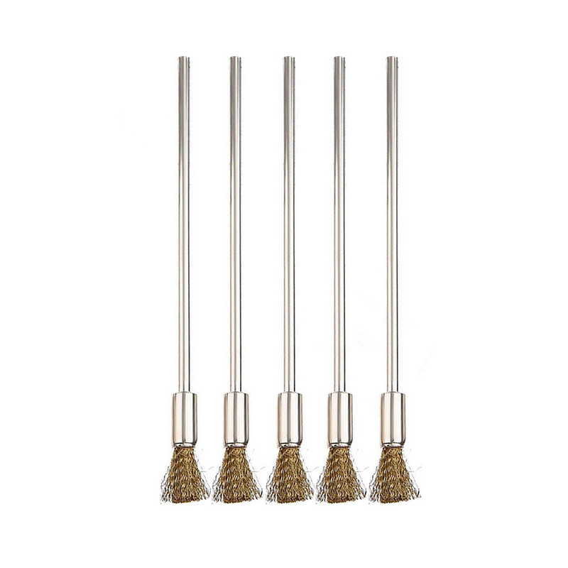 5 DB Drótkefék Fémfelület tisztítás Rozsdamentes acél/sárgaréz huzalvégkefe Forgó szerszámtoll Drótkefe Rozsdafesték eltávolítása