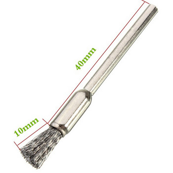 10PCS Wheel Wire Pen Brush Стоманена чаша Четка Ротационни инструменти Mini Dremel Набор за полиране Аксесоари Комплект за почистване Шлифоване Полирани
