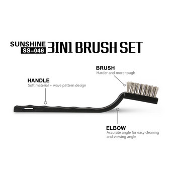 SUNSHINE Repair Motherboard Brush Gold / Silver / Anti-static 3in1 Brush Cleaning Fine Brush Repair Soft Brush Tools