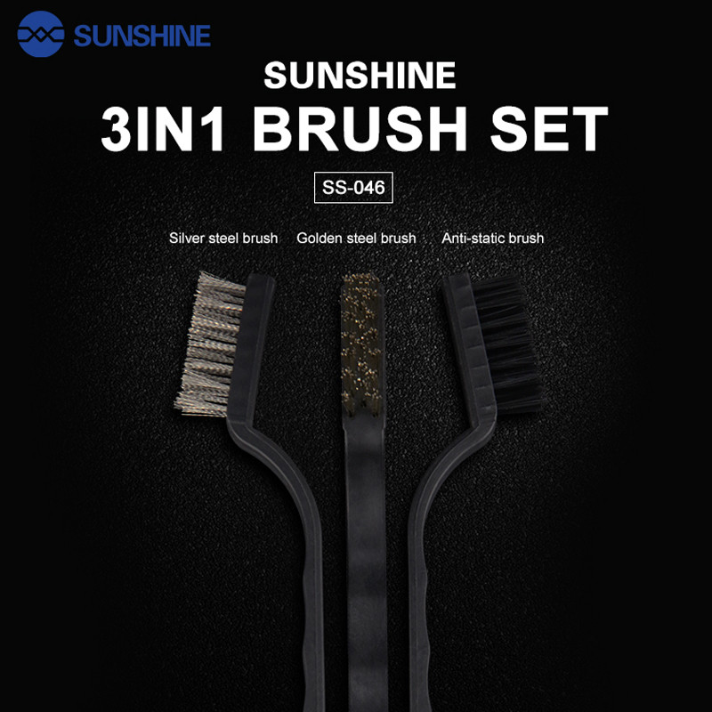 SUNSHINE četka za popravak matične ploče zlato/srebro/antistatički 3u1 četka za čišćenje fina četka za popravak mekana četka