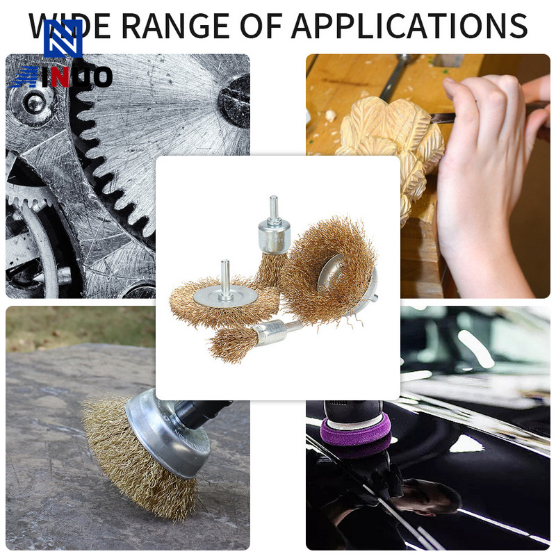 Tērauda stiepļu suka, misiņa pārklājums