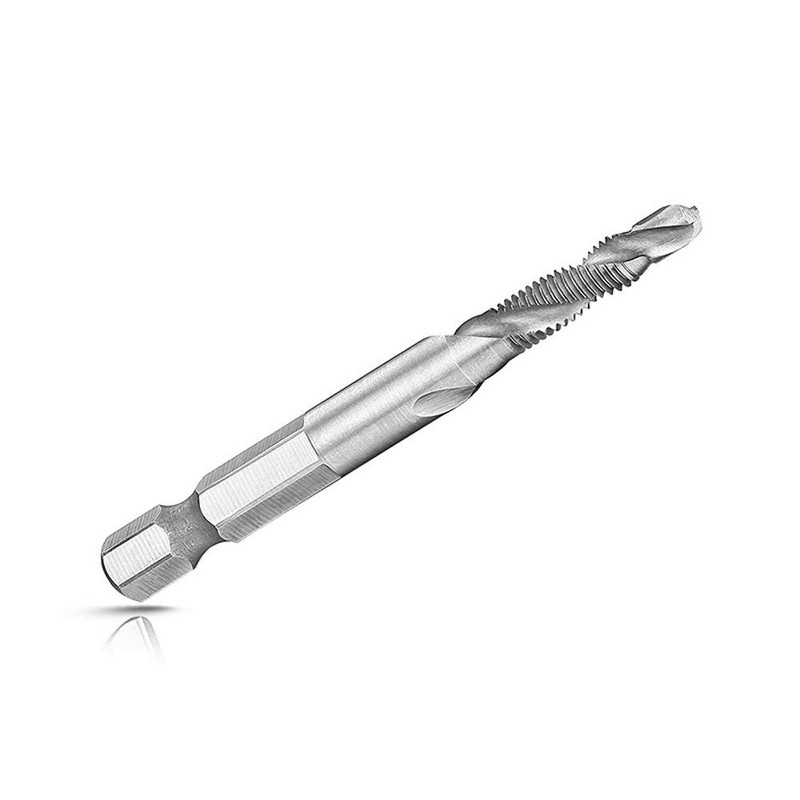 6 vnt. M3-M10 sraigtiniai srieginiai grąžtai HSS srieginiai srieginiai medžio apdirbimo metriniai kombinuoti antgaliai greitaeigis plienas, šviesus 1/4 colio greito keitimo šešiakampis