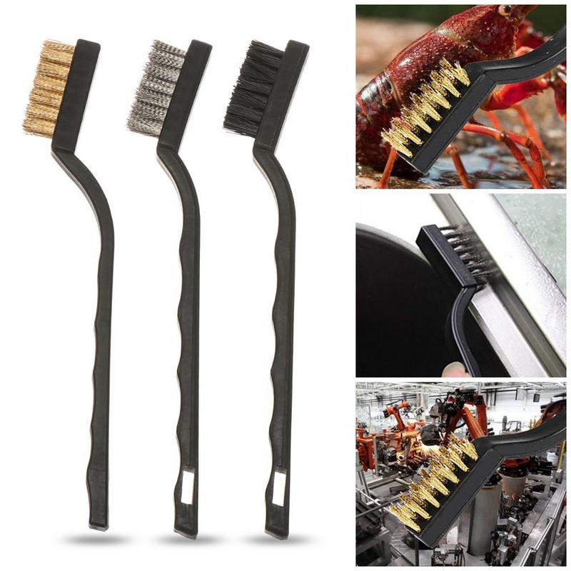 Stiepļu suka rokas tērauda misiņa neilona metāla rūsas krāsas noņemšanas līdzeklis virsmas tīrīšanai, nerūsējošā tērauda daudzfunkcionāls grila tīrīšanas rīks