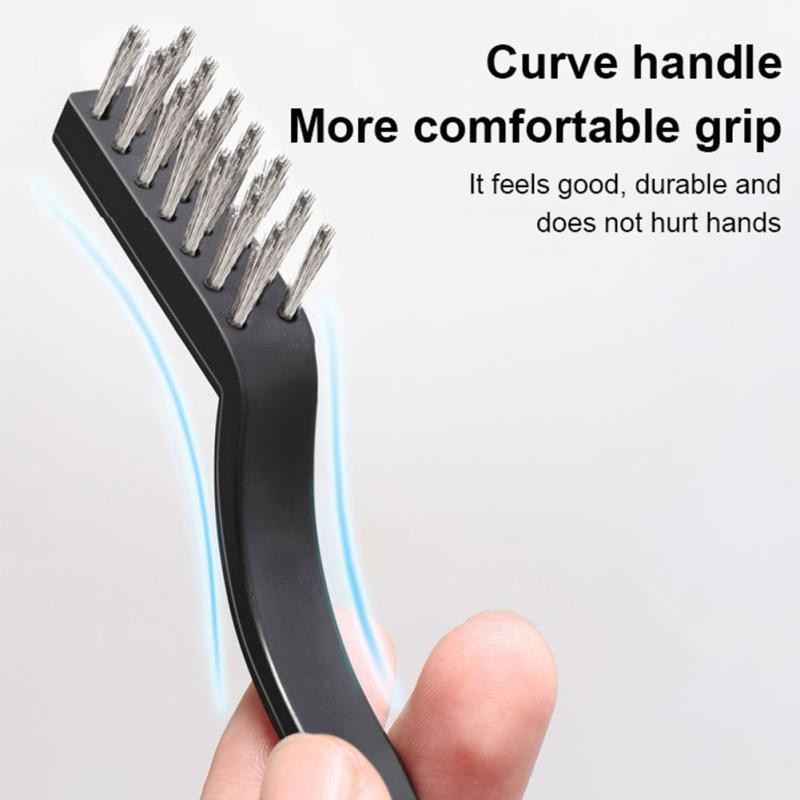 RYRA 1/3PCS Mini Remove Rust Brush Brass Cleaning Polishing Metal Brushes Brass Wire Steel Wire Nylon Brush Clean Tools Home Kit