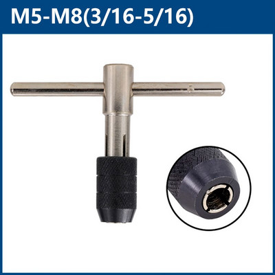 Ključ za navojnu nareznicu s podesivom T-ručkom M3-M6 M5-M8 M6-M12 Strojni vijak Navoj Metrički utični navojni navoj Ručni alat strojara