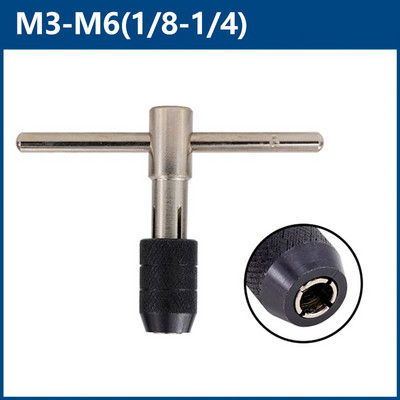 Ključ za navojnu nareznicu s podesivom T-ručkom M3-M6 M5-M8 M6-M12 Strojni vijak Navoj Metrički utični navojni navoj Ručni alat strojara