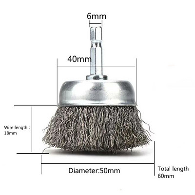 50 65 mm Čelična četka od mesinga, crni kotači Četke Bušilice Rotacijski alati Četka za poliranje za uklanjanje metalne hrđe