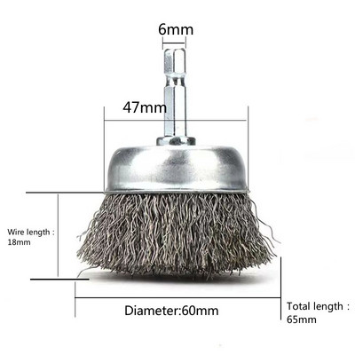 50 65 mm Čelična četka od mesinga, crni kotači Četke Bušilice Rotacijski alati Četka za poliranje za uklanjanje metalne hrđe