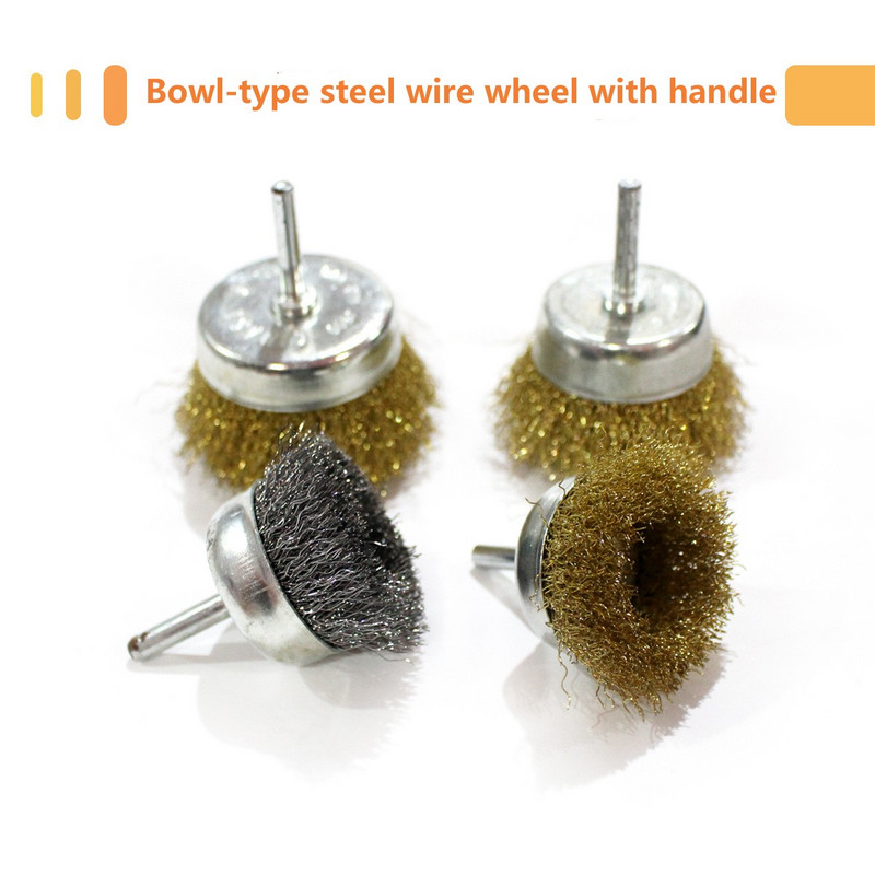 50 65 mm Čelična četka od mesinga, crni kotači Četke Bušilice Rotacijski alati Četka za poliranje za uklanjanje metalne hrđe