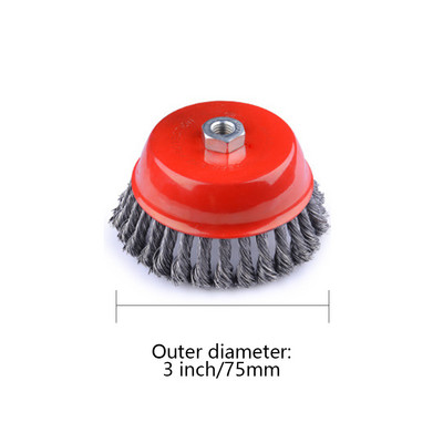65/75 mm-es acélkefe Fémkefe M10 fémpolírozáshoz Rozsdamentesítő drótkerékkefe tárcsa sarokcsiszoló tartozékokhoz