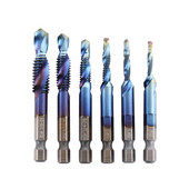 6 buc. Seturi de robinet cu șurub HSS șurub cu vârf în spirală filet M3 M4 M5 M6 M8 M10 cu tija hexagonală pentru robinet de mână Burghii de găurit