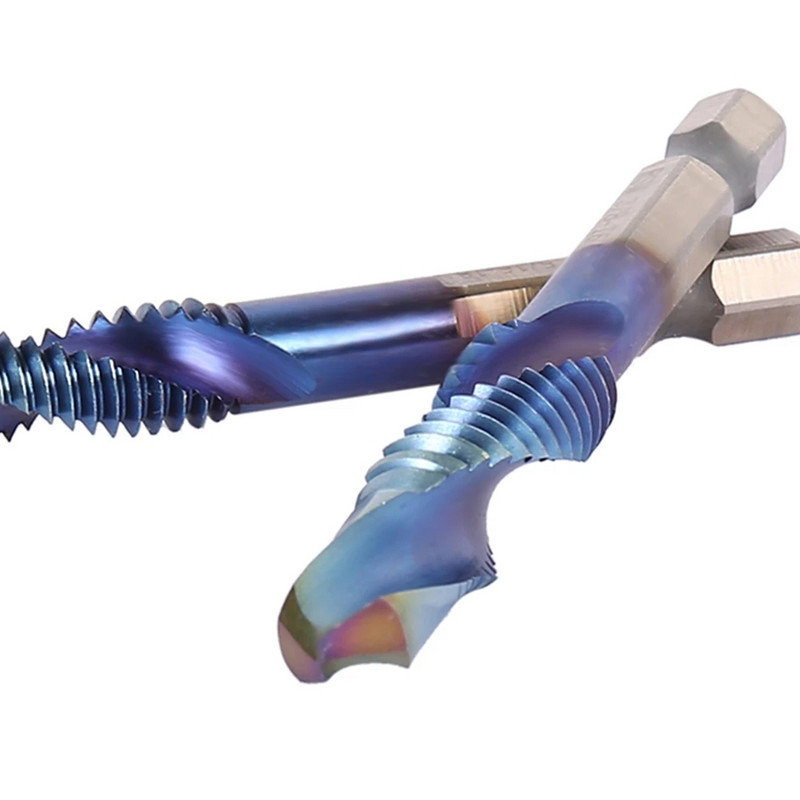 6 buc. Seturi de robinet cu șurub HSS șurub cu vârf în spirală filet M3 M4 M5 M6 M8 M10 cu tija hexagonală pentru robinet de mână Burghii de găurit