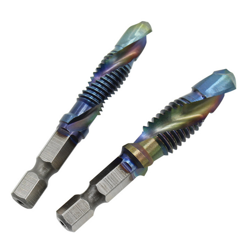 1Gb 1/4 mm kāts M3-M10 HSS vītnes krāna komplekts Metriskā vītnes urbis ar zilu pārklājumu mašīnas skrūvju krāns M3X0.5 M4X0.7 M6X1.0 M10X1.5