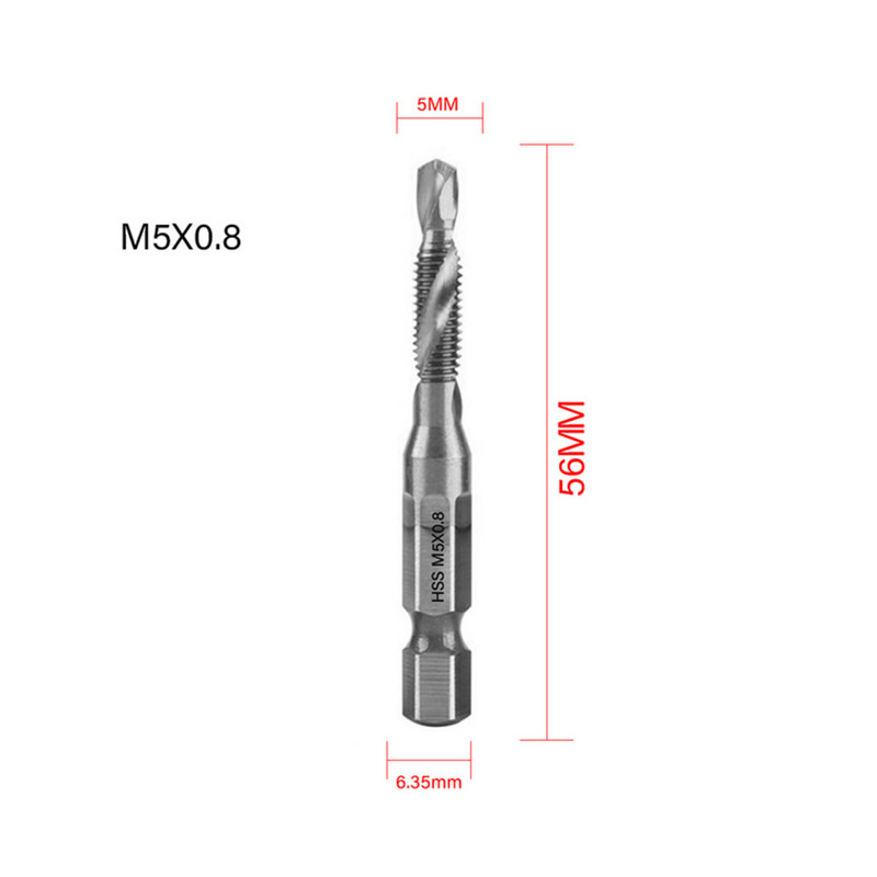 M3-M10 titán bevonatú HSS menetfúrófejek hatlapú szárú csavarmenetes bit csavargép összetett menetfúrók M3 M4 M5 M6 M8 M10