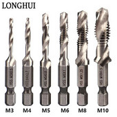 6PCS titanijski šesterokutni prihvat HSS navoj za metričke nareznice Svrdla za nareznice M3 M4 M5 M6 M8 M10 Ručni alati