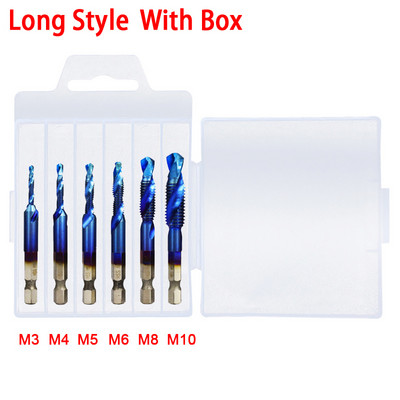 6PCS titanijski šesterokutni prihvat HSS navoj za metričke nareznice Svrdla za nareznice M3 M4 M5 M6 M8 M10 Ručni alati