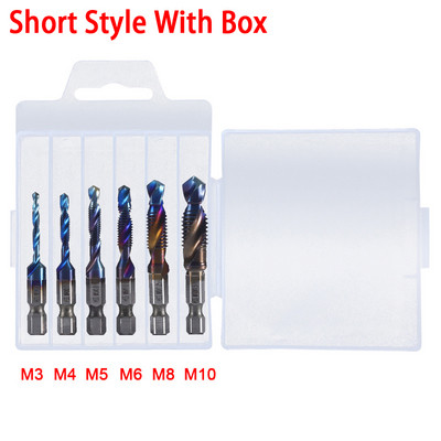 6PCS titanijski šesterokutni prihvat HSS navoj za metričke nareznice Svrdla za nareznice M3 M4 M5 M6 M8 M10 Ručni alati