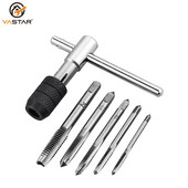 Vastar 6tk Tüüp T Käsikraani puur Käsitööriistad Kruvikeerme meetrilised pistikukraanid M3 M4 M5 M6 M7 M8