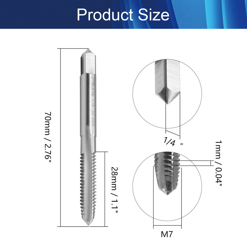 BSW 1/8-40 ~ BSW 5/8-11 Strojna narezna nareznica za navoje od inčnog reznog navoja od brzoreznog čelika Strojna navojna nareznica