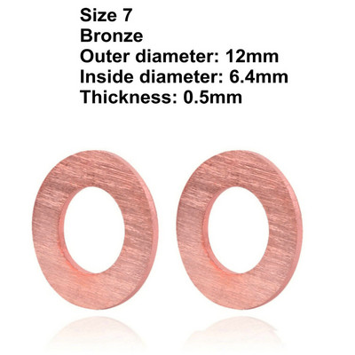 8 suuruses kokkuklapitavad noad messingist / pronksseibist tihvti seibid noavalmistaja jaoks, 10 tk.