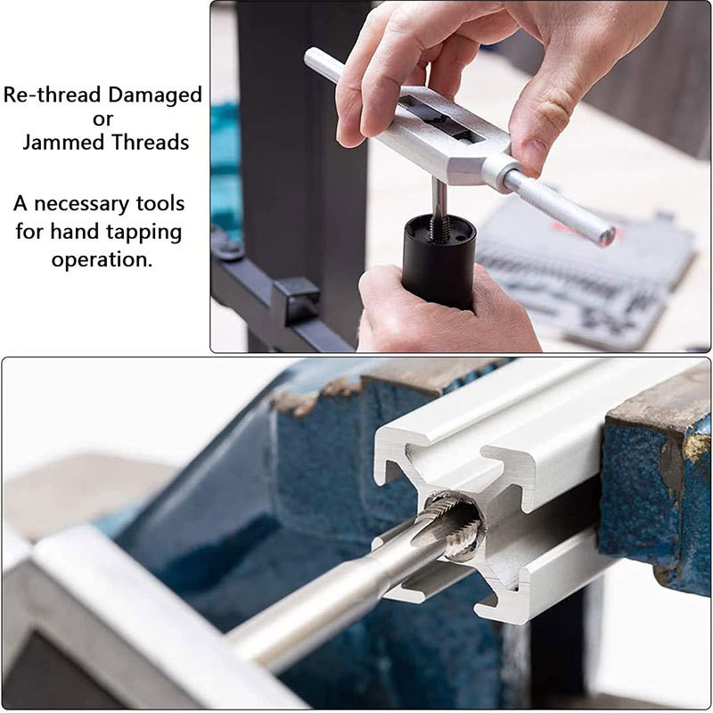 8 tk/komplekt M3-M12 kraanmutrivõti T-käepide põrkkraani hoidik puurikomplekt Käsikeermestamise tööriistad meetermõõdustik kruvikeermega kruvikeermega puuritera komplekt