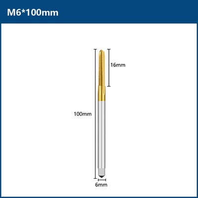 Burghiu cu filet M2-M12 Filet HSS Flaut drept 90-150 Lungime metrică Masina robinet pentru unelte metalice de filetat