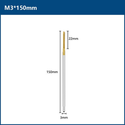 Burghiu cu filet M2-M12 Filet HSS Flaut drept 90-150 Lungime metrică Masina robinet pentru unelte metalice de filetat