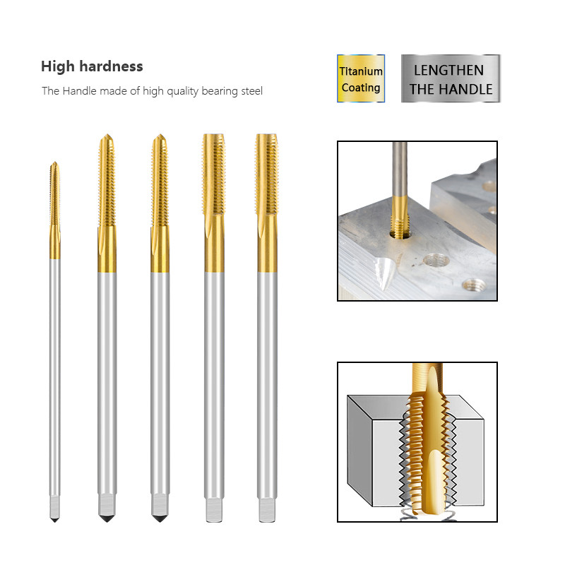 Burghiu cu filet M2-M12 Filet HSS Flaut drept 90-150 Lungime metrică Masina robinet pentru unelte metalice de filetat