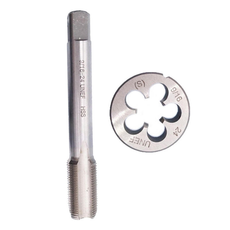 1 db 9/16-24 menetfúró UNEF HSS egyenes fogantyú horony jobb kézi fúró kerek nagy sebességű acél szerszámkészlet