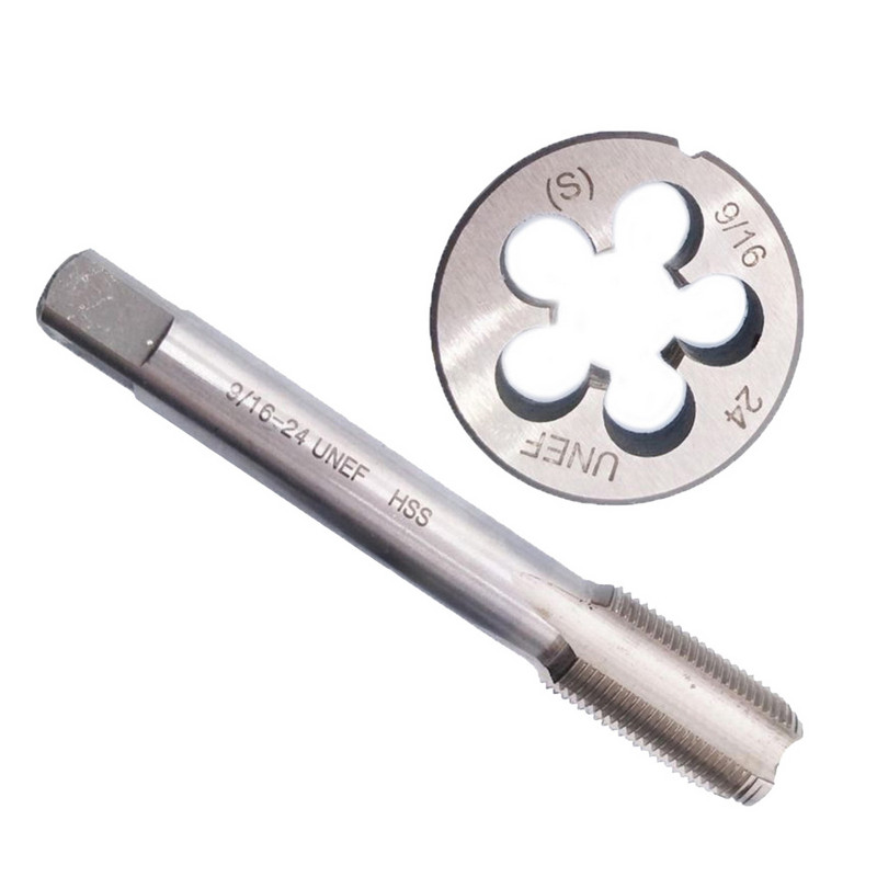 1 db 9/16-24 menetfúró UNEF HSS egyenes fogantyú horony jobb kézi fúró kerek nagy sebességű acél szerszámkészlet