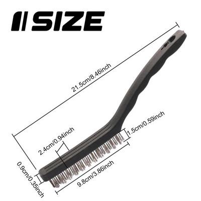 Μίνι συρμάτινη βούρτσα 9 ιντσών Βιομηχανικές βούρτσες καθαρισμού Νάιλον/χάλυβας/ορείχαλκος αφαίρεση βαφής σκουριάς Αφαίρεση μετάλλου Τρίψιμο γυάλισμα γρέζια