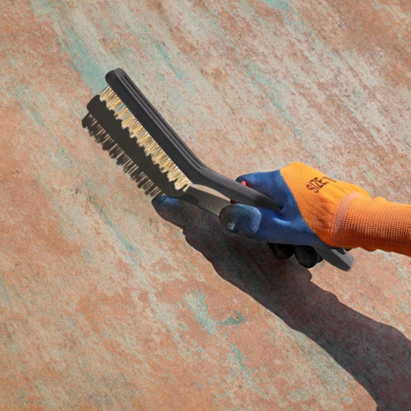 Μίνι συρμάτινη βούρτσα 9 ιντσών Βιομηχανικές βούρτσες καθαρισμού Νάιλον/χάλυβας/ορείχαλκος αφαίρεση βαφής σκουριάς Αφαίρεση μετάλλου Τρίψιμο γυάλισμα γρέζια