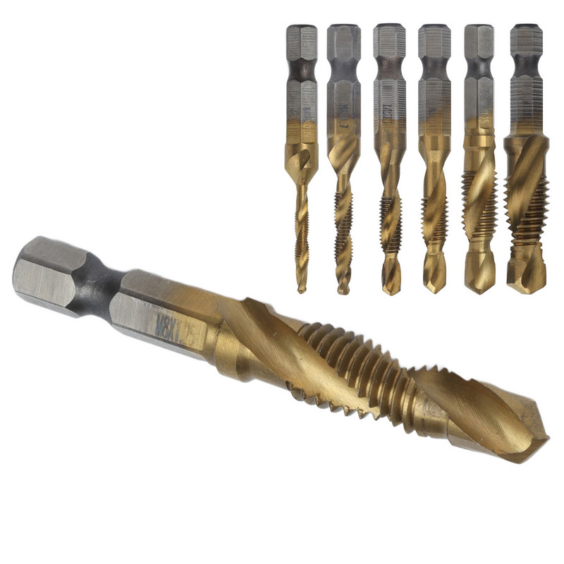 Kombinēti titāna vītņurbji Metriskā, efektīva sešstūra kāta ātrgaitas tērauds plastmasai kokam