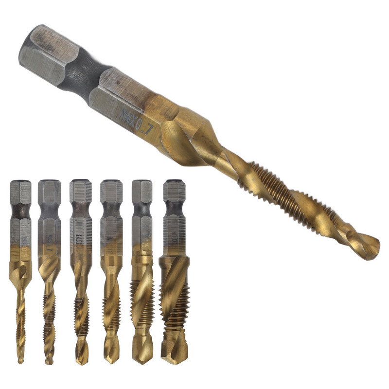Kombinēti titāna vītņurbji Metriskā, efektīva sešstūra kāta ātrgaitas tērauds plastmasai kokam