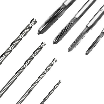 Set de 9 bucăți combinat de filet și matriță din oțel de mare viteză cu chei și burghie - Set complet de chei pentru filetare