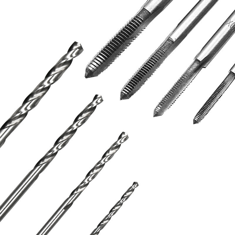 Set de 9 bucăți combinat de filet și matriță din oțel de mare viteză cu chei și burghie - Set complet de chei pentru filetare