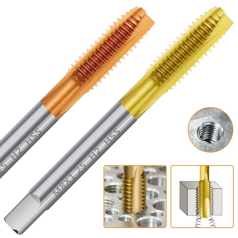 HAMPTON HSS sraigtinio sriegimo grąžtas M3 M4 M5 M6 M8 metrinių srieginių sriegių rinkinys tiesios fleitos mašinos sriegio srieginis gręžtuvas rankiniai įrankiai 5 vnt.