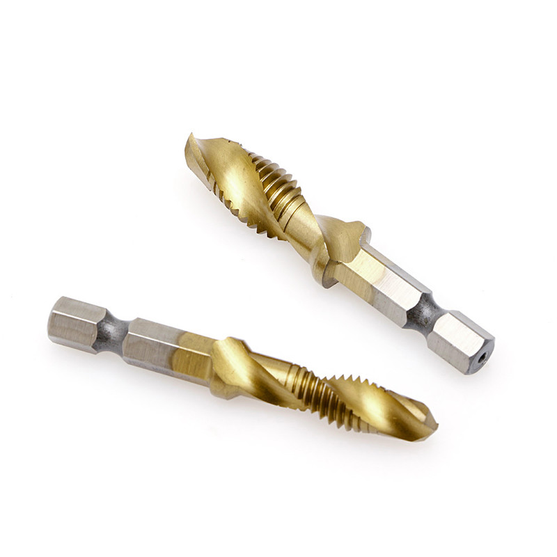 G5AB 1 Σετ εξαγωνικό στέλεχος M3-M10 για μετρικό τρυπάνι βρύσης με σπείρωμα χειρός HSS επιμεταλλωμένο από τιτάνιο