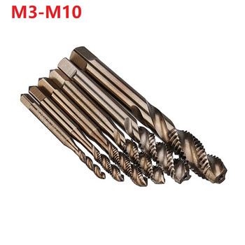 M3-M10 HSS-Co Cobalt M35 Machine Sprial Flutes Метчи Метрични винтови метчици Дясна резба Щепсел Свредла Свредла Ръчни инструменти за ремонт