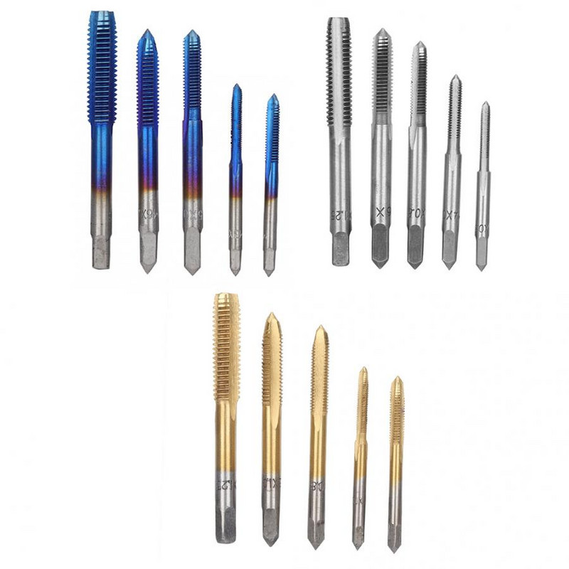 Set de filet 5 buc Set de filet de filet manual pentru filet Instrument de filet din oțel de mare viteză M3 M4 M5 M6 M8 Tap and die