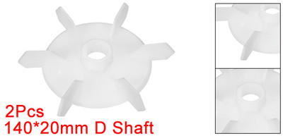 Uxcell 2 buc 97x10mm/115x14mm/125x18mm/140x20mm Din plastic alb D Shaft de înlocuire 6 rotor motor ventilator palete personalizabil