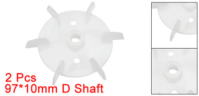 Uxcell 2 buc 97x10mm/115x14mm/125x18mm/140x20mm Din plastic alb D Shaft de înlocuire 6 rotor motor ventilator palete personalizabil