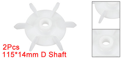 Uxcell 2 buc 97x10mm/115x14mm/125x18mm/140x20mm Din plastic alb D Shaft de înlocuire 6 rotor motor ventilator palete personalizabil