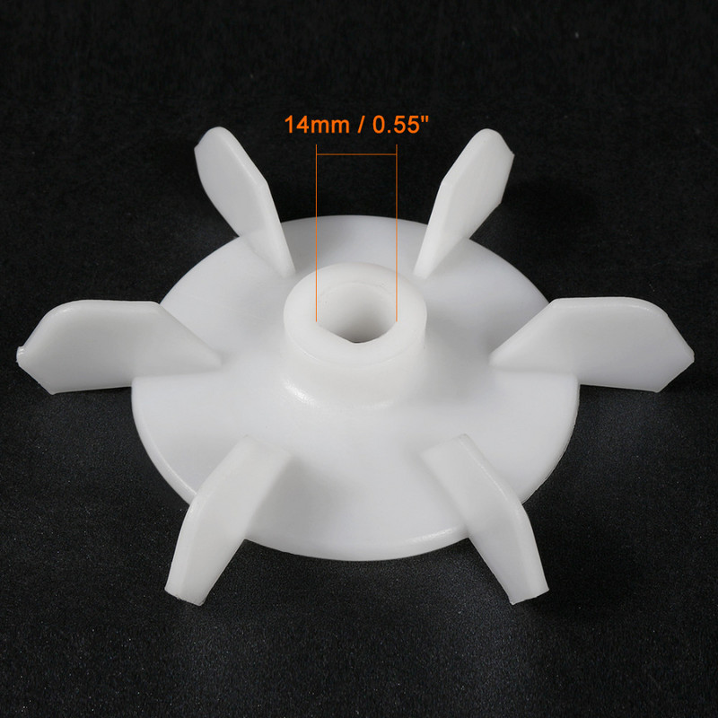 Uxcell 2 buc 97x10mm/115x14mm/125x18mm/140x20mm Din plastic alb D Shaft de înlocuire 6 rotor motor ventilator palete personalizabil