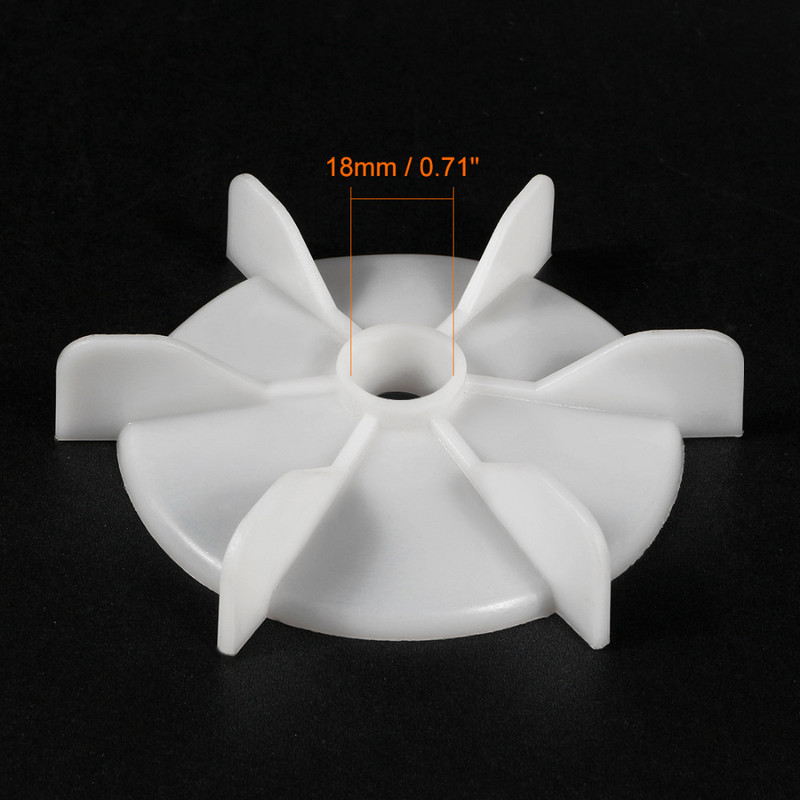 Uxcell 2 buc 97x10mm/115x14mm/125x18mm/140x20mm Din plastic alb D Shaft de înlocuire 6 rotor motor ventilator palete personalizabil