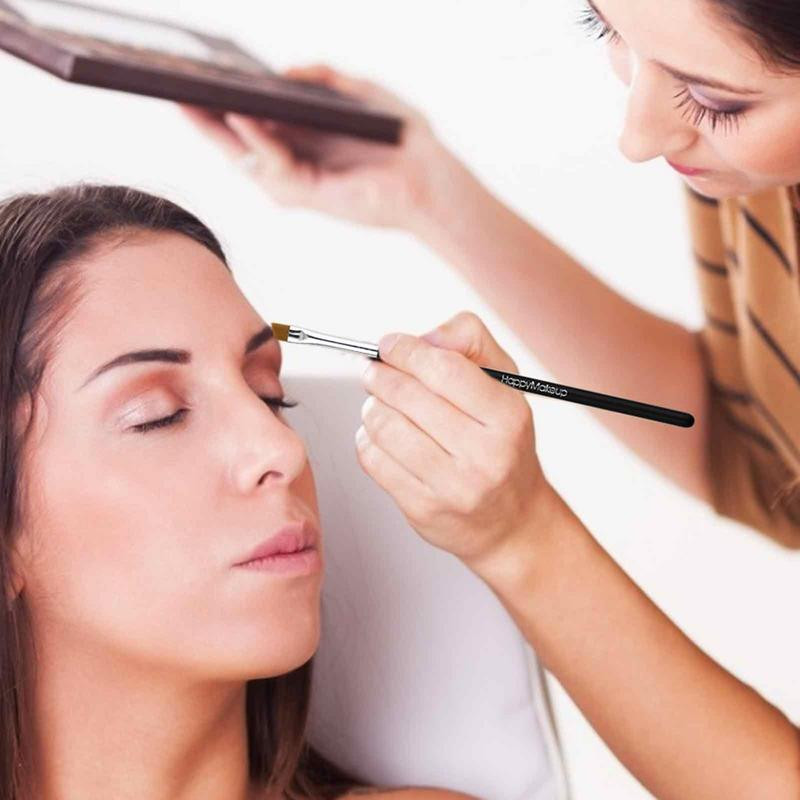 2бр. Скосена четка за вежди Грим Единична четка Четки за лице Нос Коректор Основа Очна линия за вежди Руж Пудра Инструмент за грим