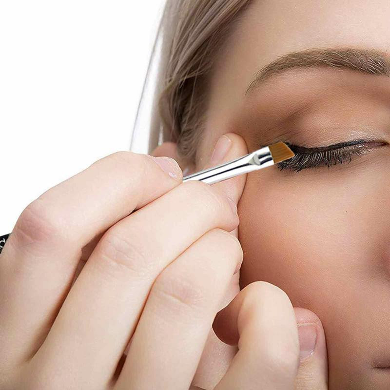 2бр. Скосена четка за вежди Грим Единична четка Четки за лице Нос Коректор Основа Очна линия за вежди Руж Пудра Инструмент за грим