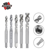 Kétélű HSS spiális csavaros menetfúró M3 M4 M5 M6 M8 M10 M12 metrikus menetfúró fémmegmunkáláshoz alumínium nem vas zsákfuratokhoz