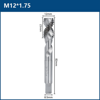 Kétélű HSS spiális csavaros menetfúró M3 M4 M5 M6 M8 M10 M12 metrikus menetfúró fémmegmunkáláshoz alumínium nem vas zsákfuratokhoz